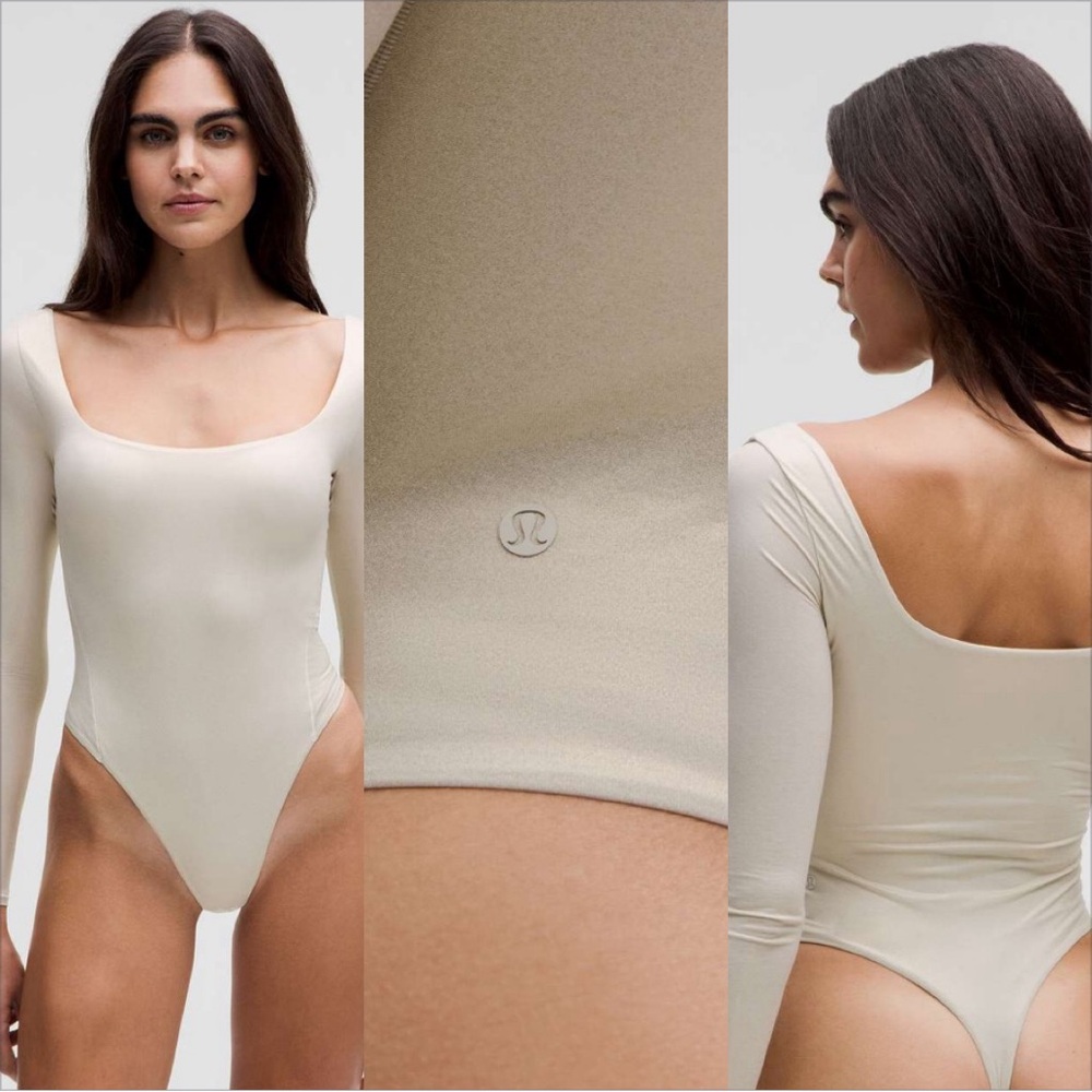 Lululemon Wundermost Ultra-Soft Nulu Square-Neck Long-Sleeve Bodysuit *Shine